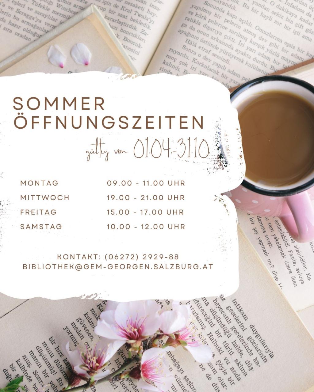 Sommeröffnungszeiten