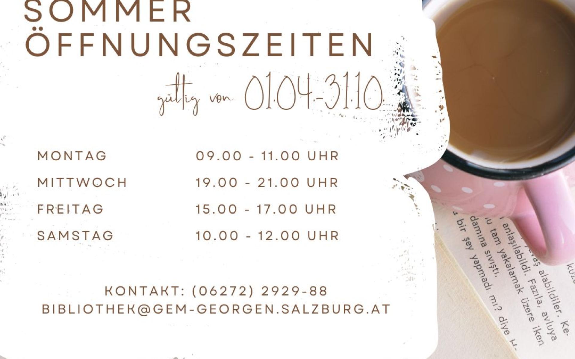 Sommeröffnungszeiten