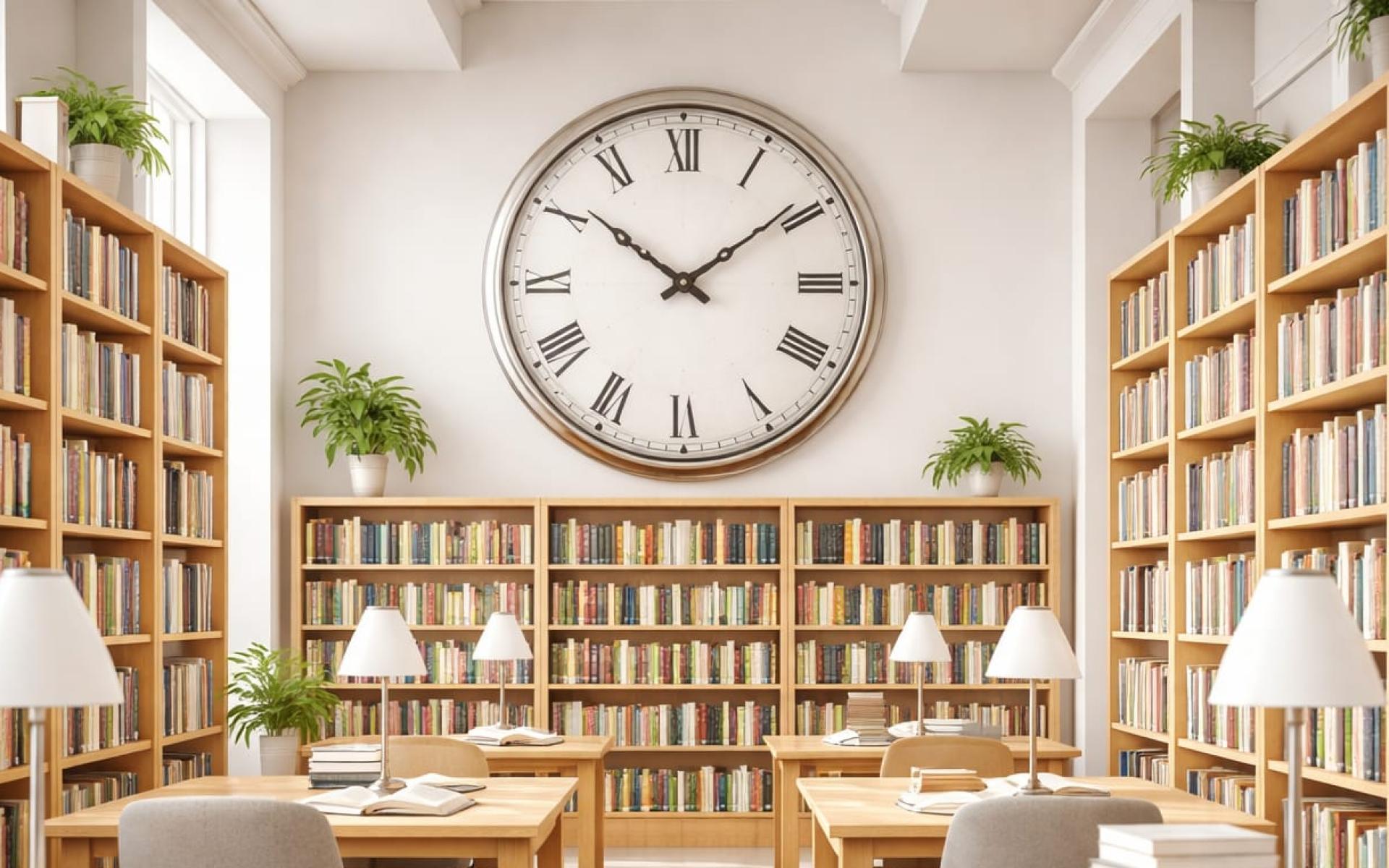 Uhr in Bibliothek