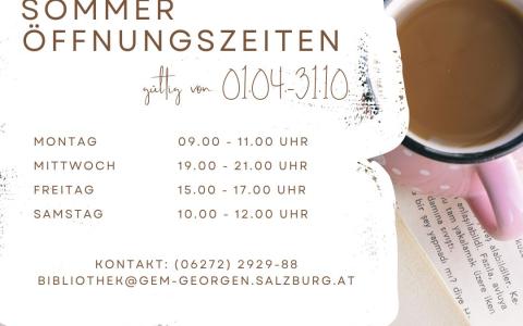 Sommeröffnungszeiten